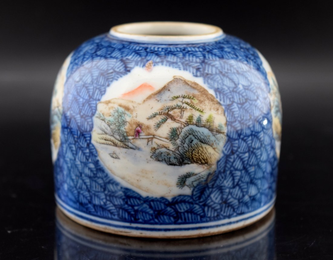 Chinese Blue Ground Brush Pot (1 of 5)