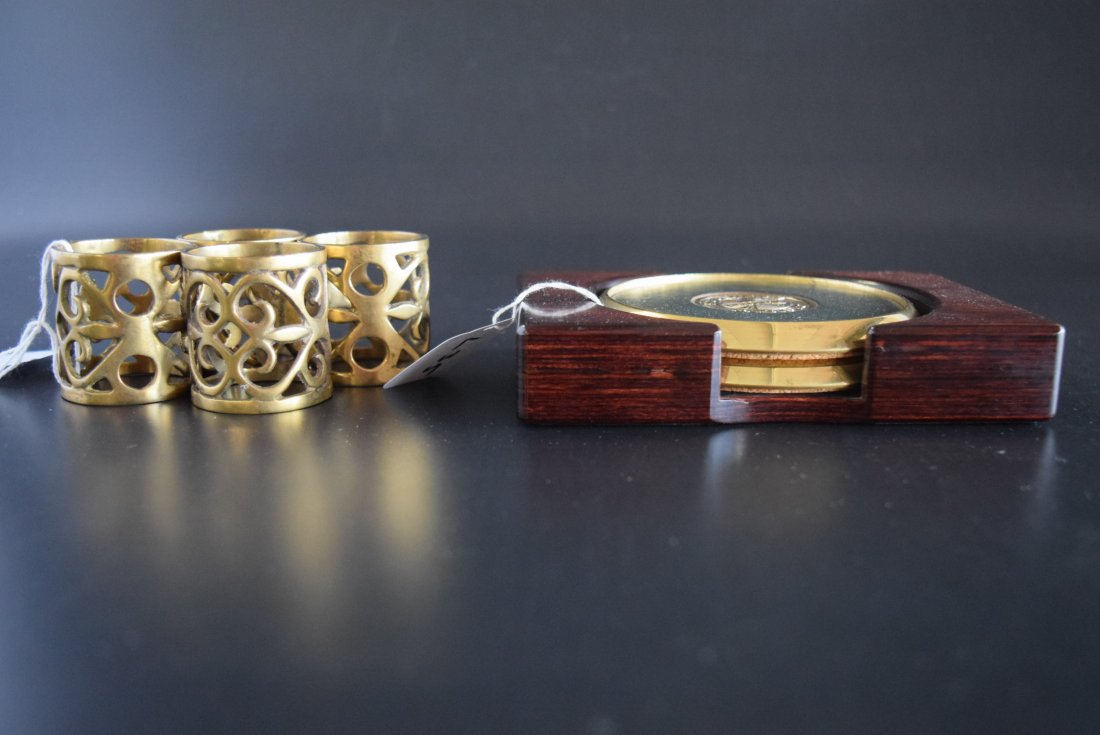 Southern Pacific Coaster Set & Napkin Rings (1 of 4)