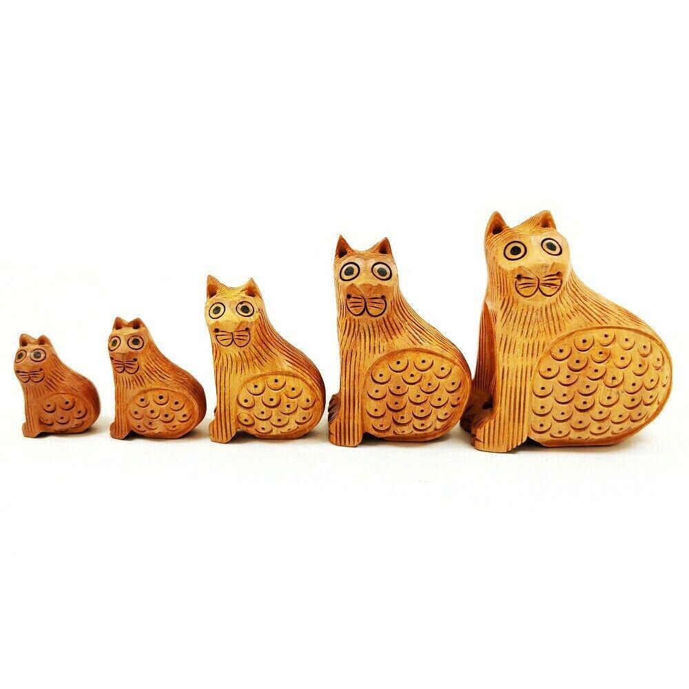 Cat Handcrafted Wooden 5 Pieces Set (1 of 4)