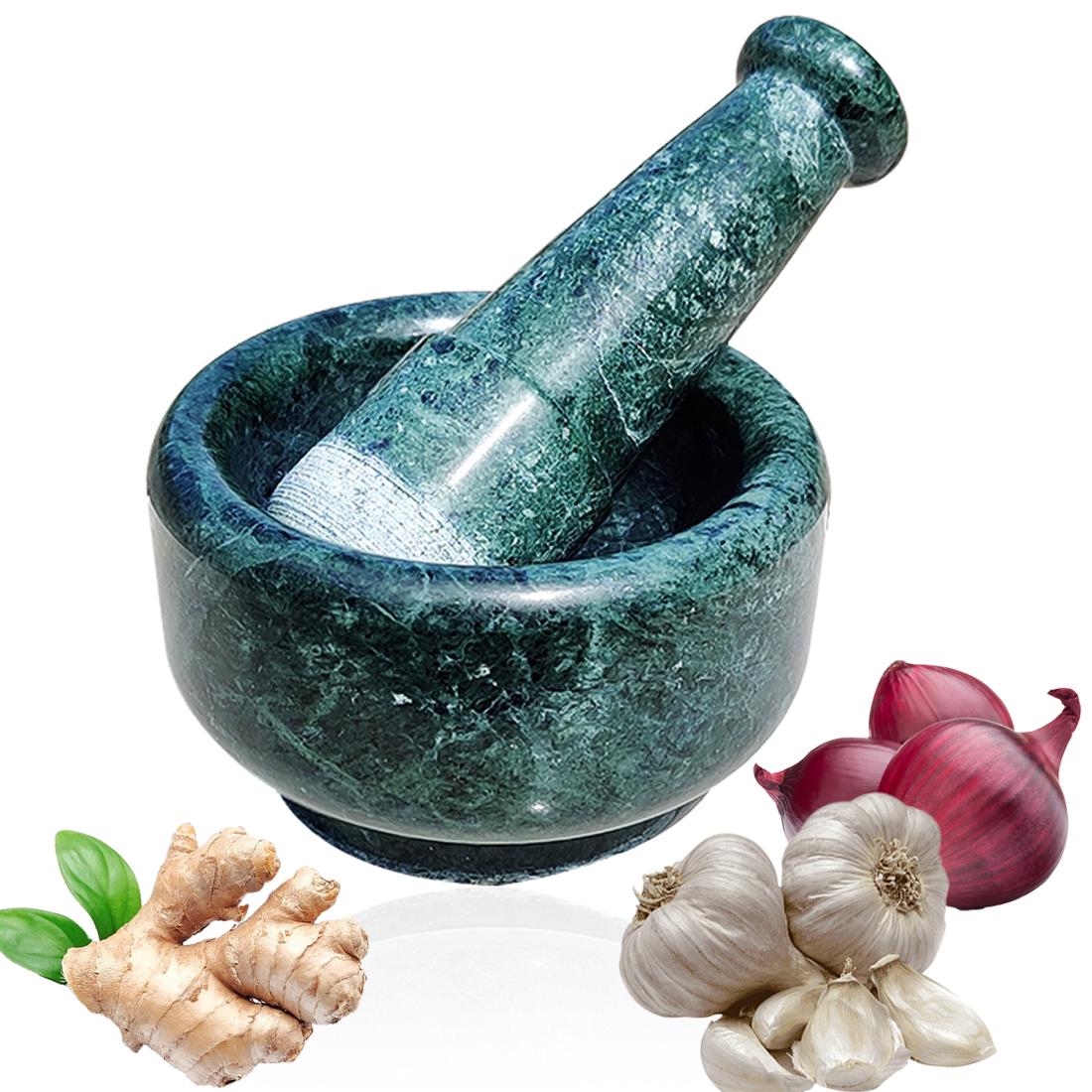 Green Marble Mortar and Pestle Set 5" (1 of 6)