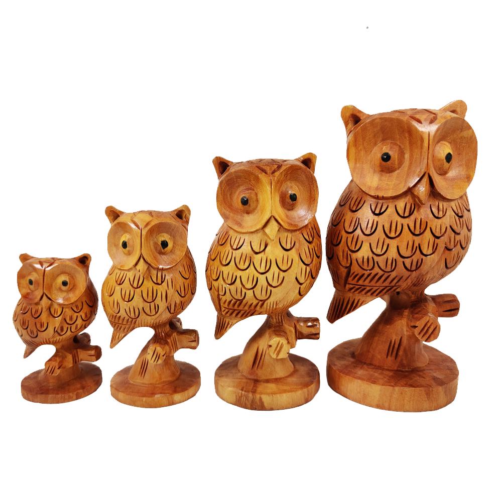 Owl Handcrafted Wooden 4 Pieces Set (1 of 3)