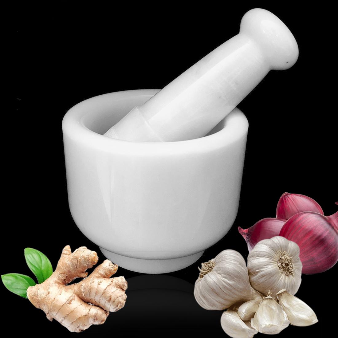White Marble Mortar and Pestle Set 3" (1 of 7)