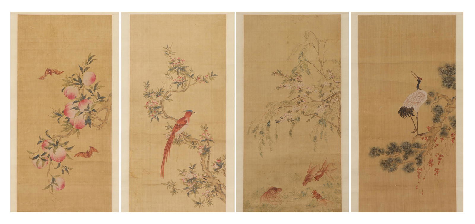 A GROUP OF FOUR CHINESE PAINTING HAINGING PANELS (1 of 15)