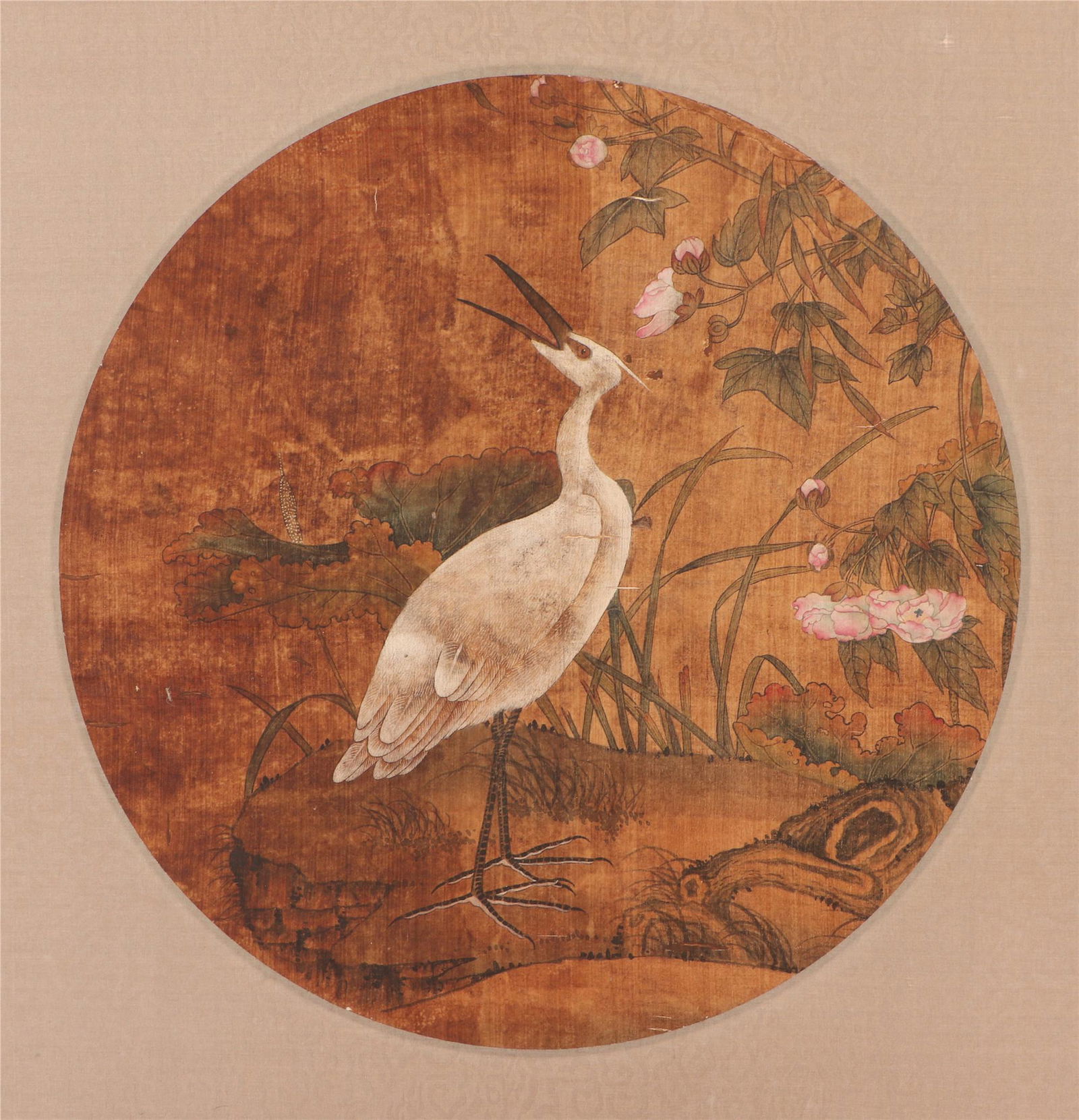 A CHINESE PAINTING OF WHITE EGRET (1 of 6)