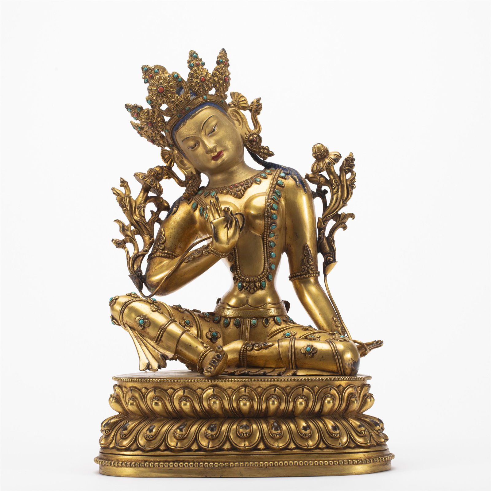 A TIBETAN BRONZE-GILT PADMAPANI (1 of 11)