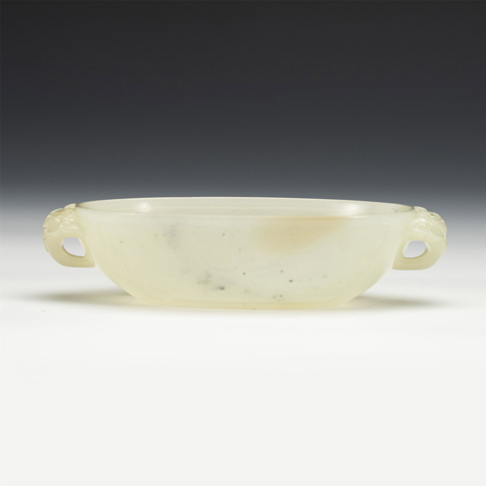 A CHINESE CARVED JADE WASHER WITH DOUBLE HANDLES (1 of 9)