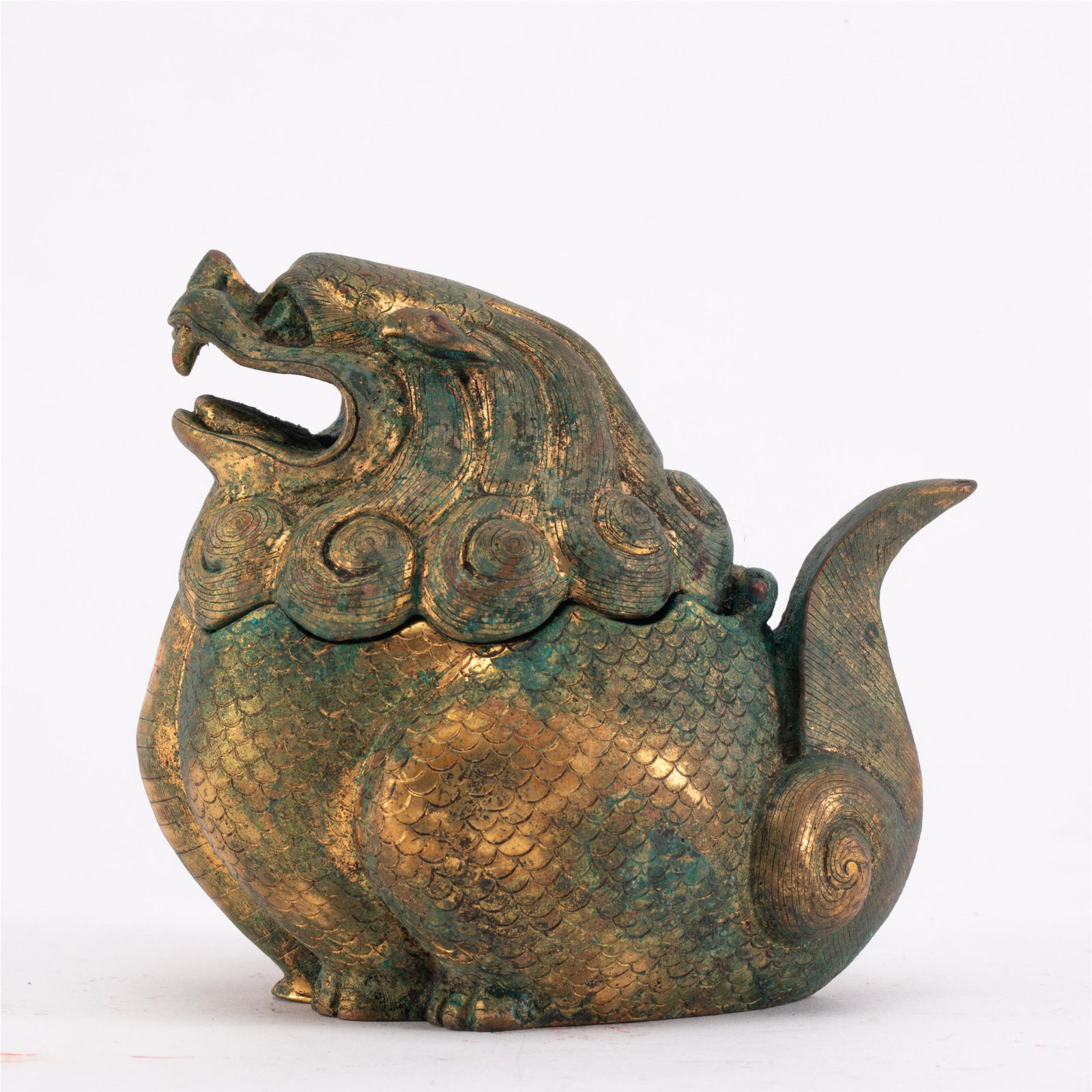 A BRONZE-GILT BEAST FORM INCENSE BURNER (1 of 7)