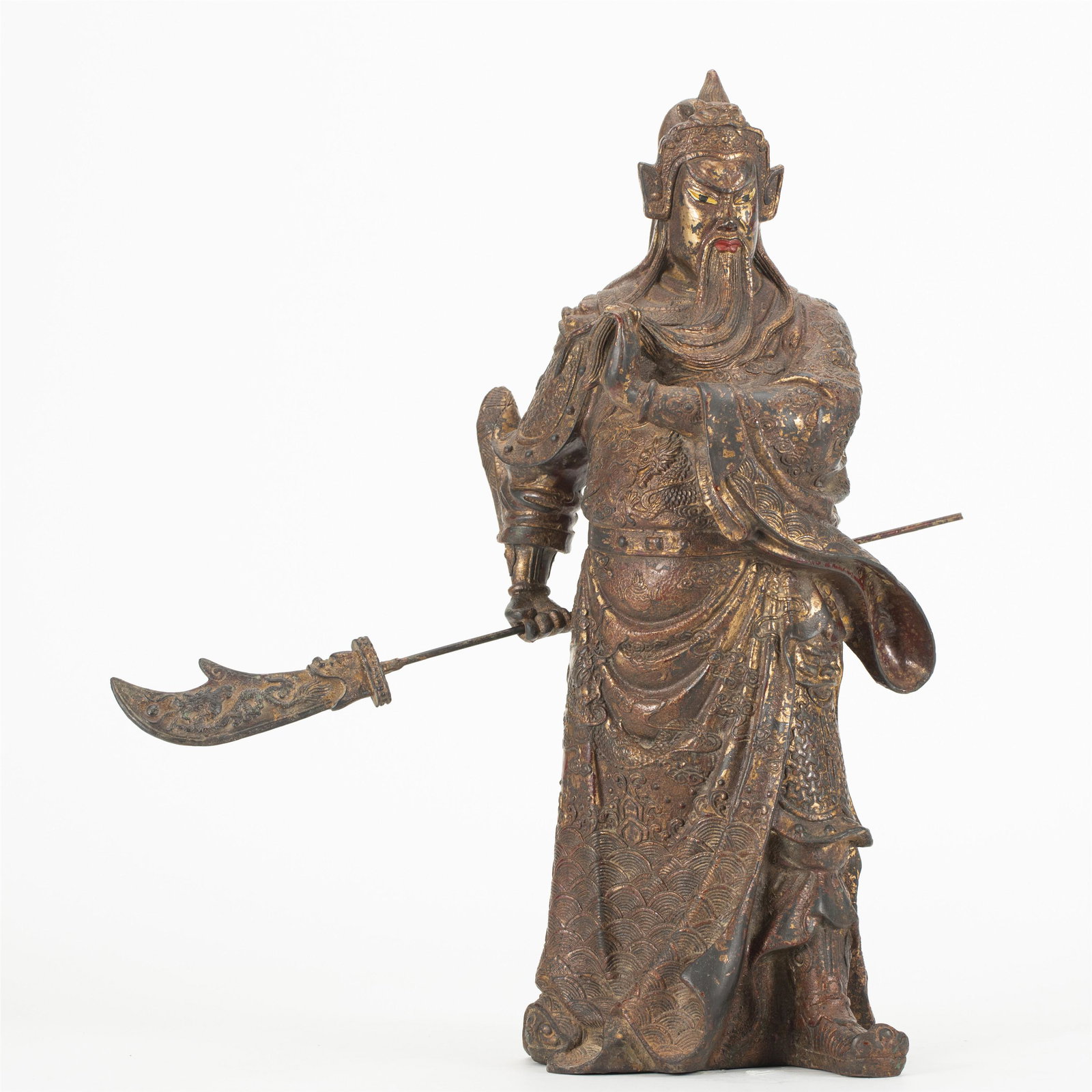 A BRONZE-GILT STANDING FIGURE OF GUANDI (1 of 11)