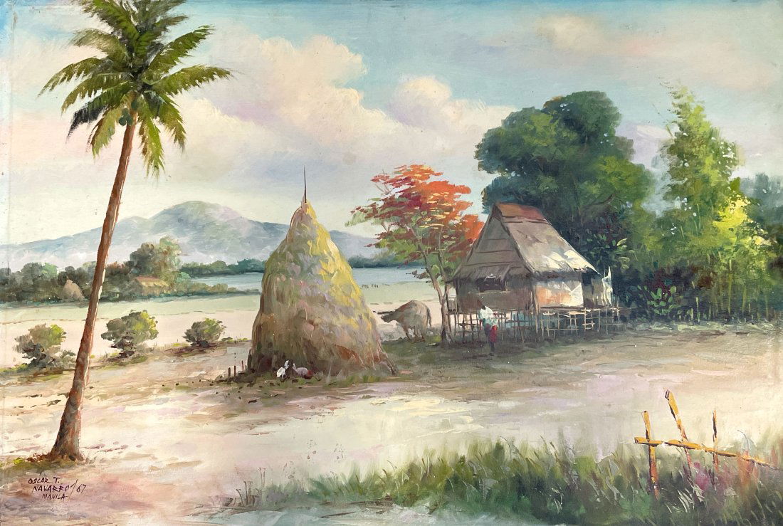Oscar Navarro (1921- 1973), Philippines: Artist Name: Oscar Navarro (1921- 1973), Philippines, Medium: oil on canvas, Date: 1967 Size: 24"x36" Image Size, Signature: Signed lower left, Provenance: Private Collection, Los Angeles California U