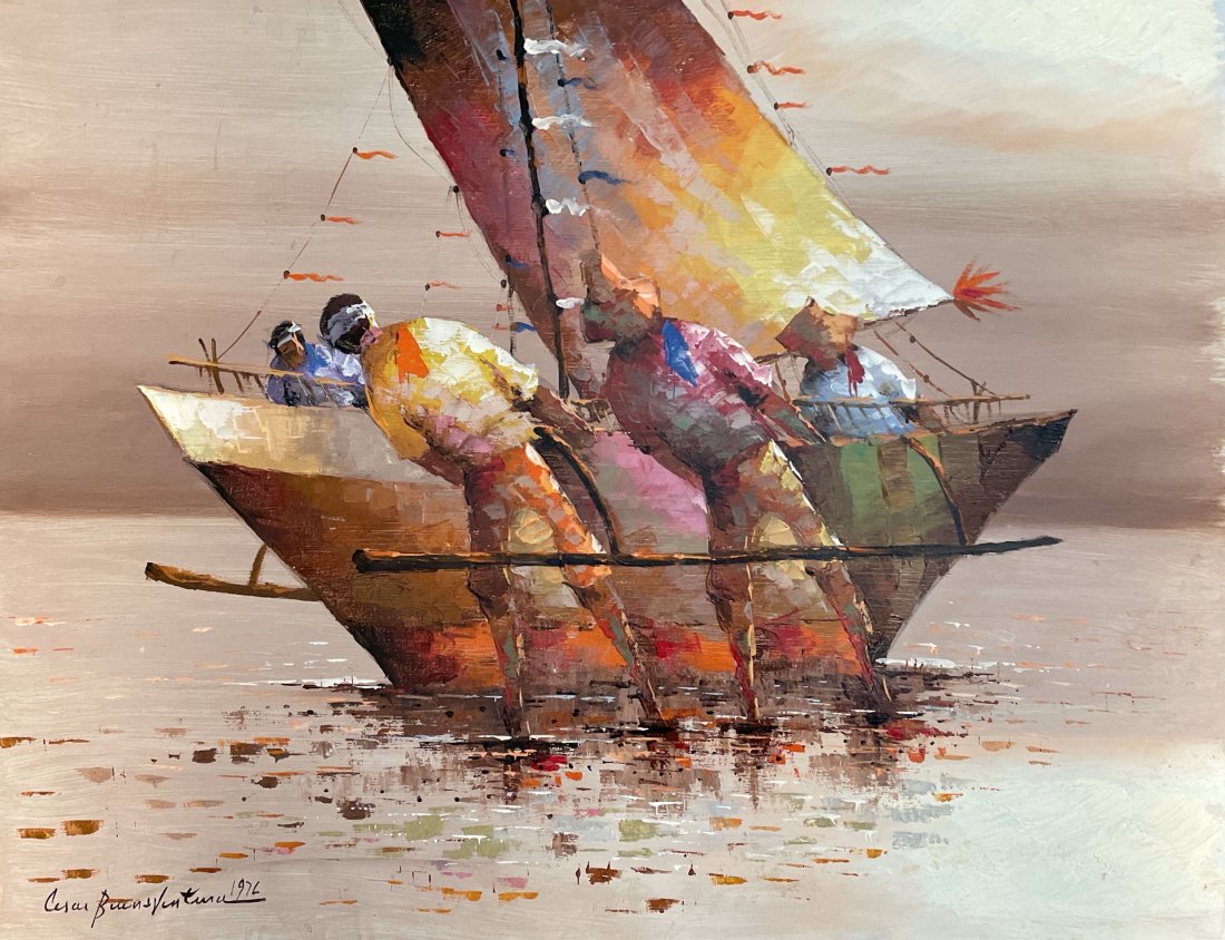 Cesar Buenaventura (1922 - 1983), Philippines: Artist Name: Cesar Buenaventura, Medium: oil on canvas, Date: 1976 Size: 18"x24" Image Size, Signature: Signed lower Left, Provenance: Private Collection, Los Angeles California U.S.A., Questions:Inqu