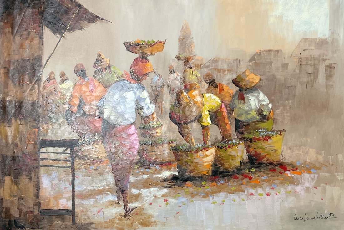 Cesar Buenaventura (1922 - 1983), Philippines: Artist Name: Cesar Buenaventura, Medium: oil on canvas, Date: 1981 Size: 24"x36" Image Size, Signature: Signed lower right, Provenance: Private Collection, Los Angeles California U.S.A., Questions:Inq