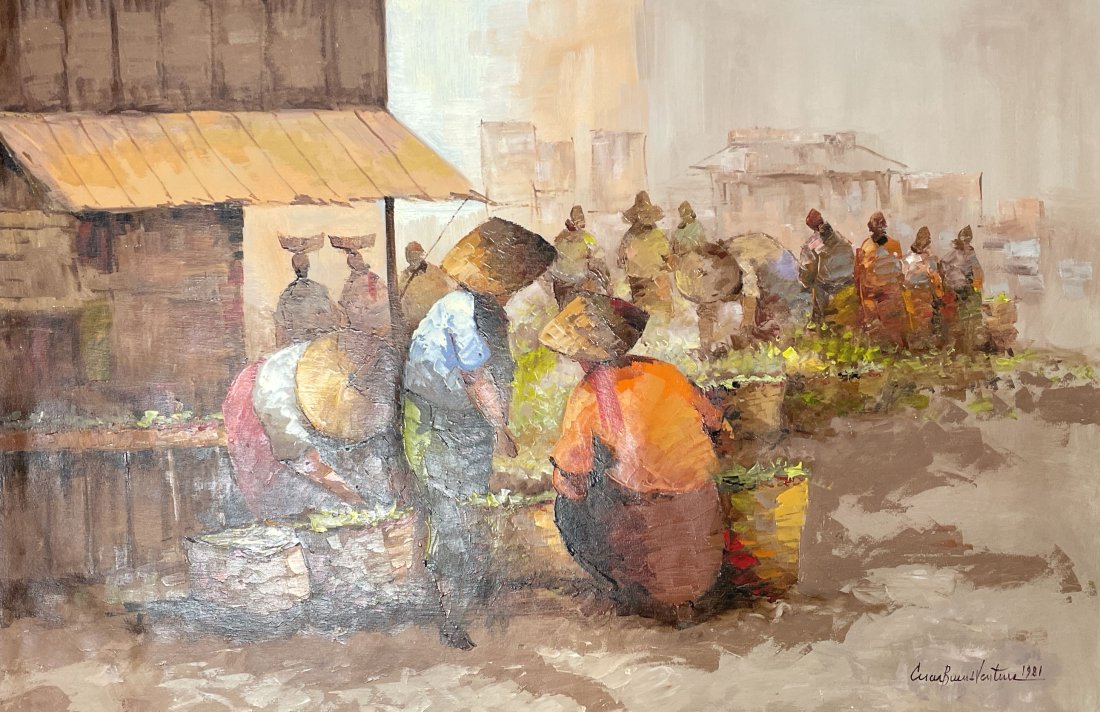 Cesar Buenaventura (1922 - 1983), Philippines: Artist Name: Cesar Buenaventura, Medium: oil on canvas, Date: 1981 Size: 24"x36" Image Size, Signature: Signed lower right, Provenance: Private Collection, Los Angeles California U.S.A., Questions:Inq