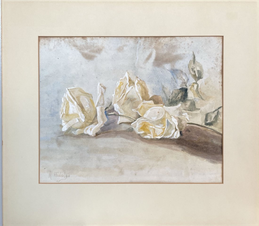 Felix Resurreccion Hidalgo (1855 - 1913) Philippines: Artist Name: Felix Resurreccion Hidalgo, Medium: watercolor on paper, Date: Unknown Size: 1873 "Verso" 10.5"x14" Image Size, Signature: Signed lower left, Provenance: Private Collection, Calabasas Cal