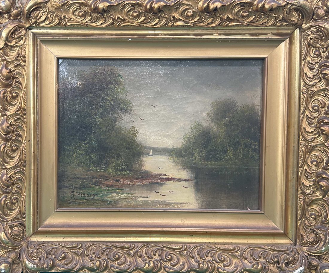Felix Resurreccion Hidalgo (1855-1913) Philippines: Artist Name: Felix Resurreccion Hidalgo, Medium: Oil on canvas, Date: Unknown, Size: 9"x12" Image Size, Signature: Signed left, Private Collection, San Francisco California U.S.A., Questions:Inquiries