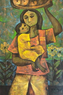 Roger San Miguel, (20th Century) After, Philippine Artist: Artist Name: Abe Lucas, Medium: Oil on canvas Date: Undated Size: 24"x36" Image Size, Provenance: Private Collection, Los Angeles California U.S.A., Questions:Inquiries will be answered within 12-24 h