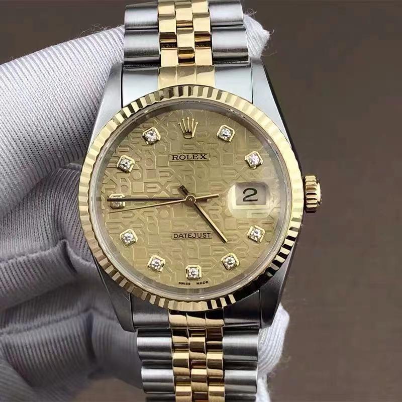 18k Gold & Steel Diamond Rolex Date Just Watch 116233 (1 of 5)