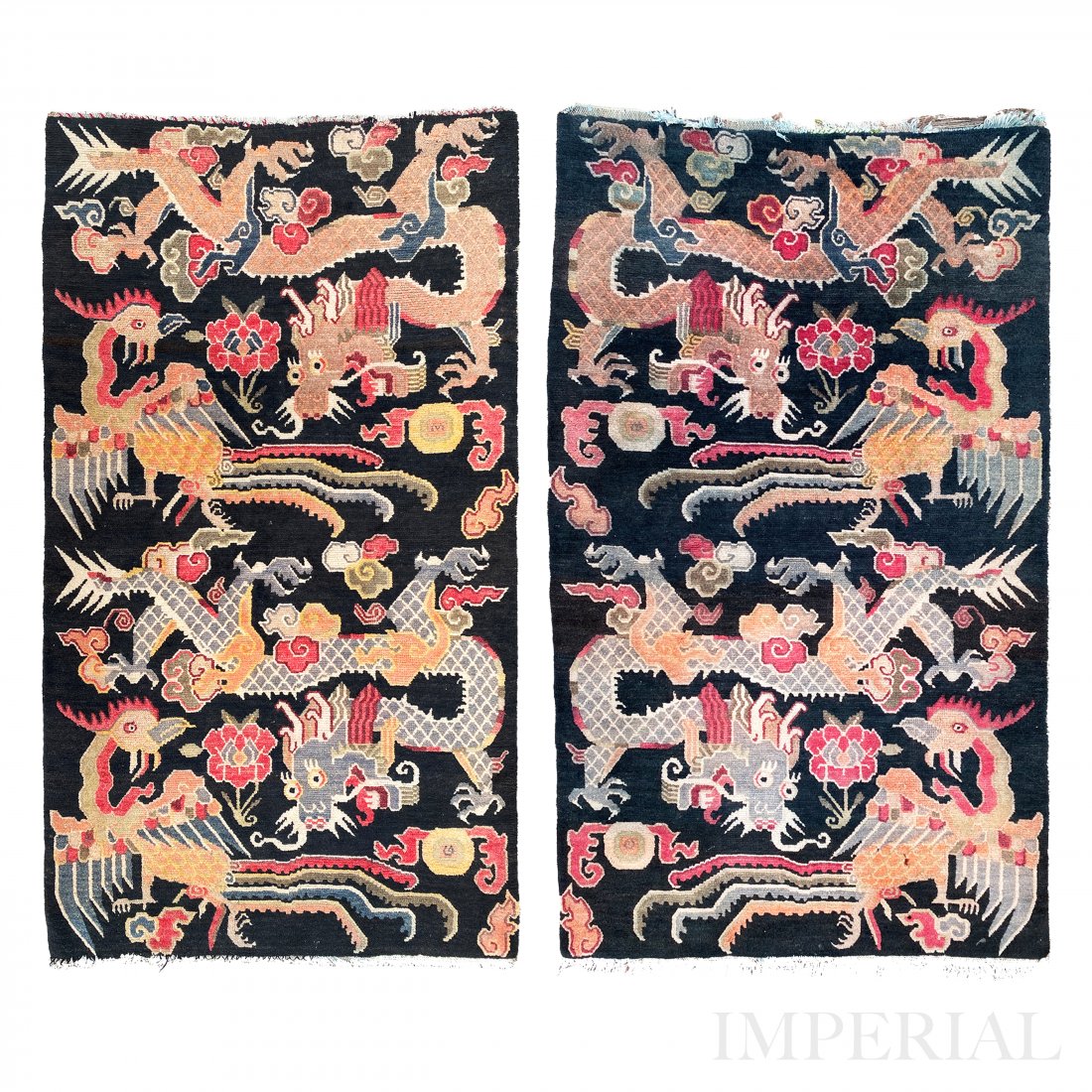 A RARE PAIR OF KHADEN RUGS, TIBET, 1920s (1 of 6)