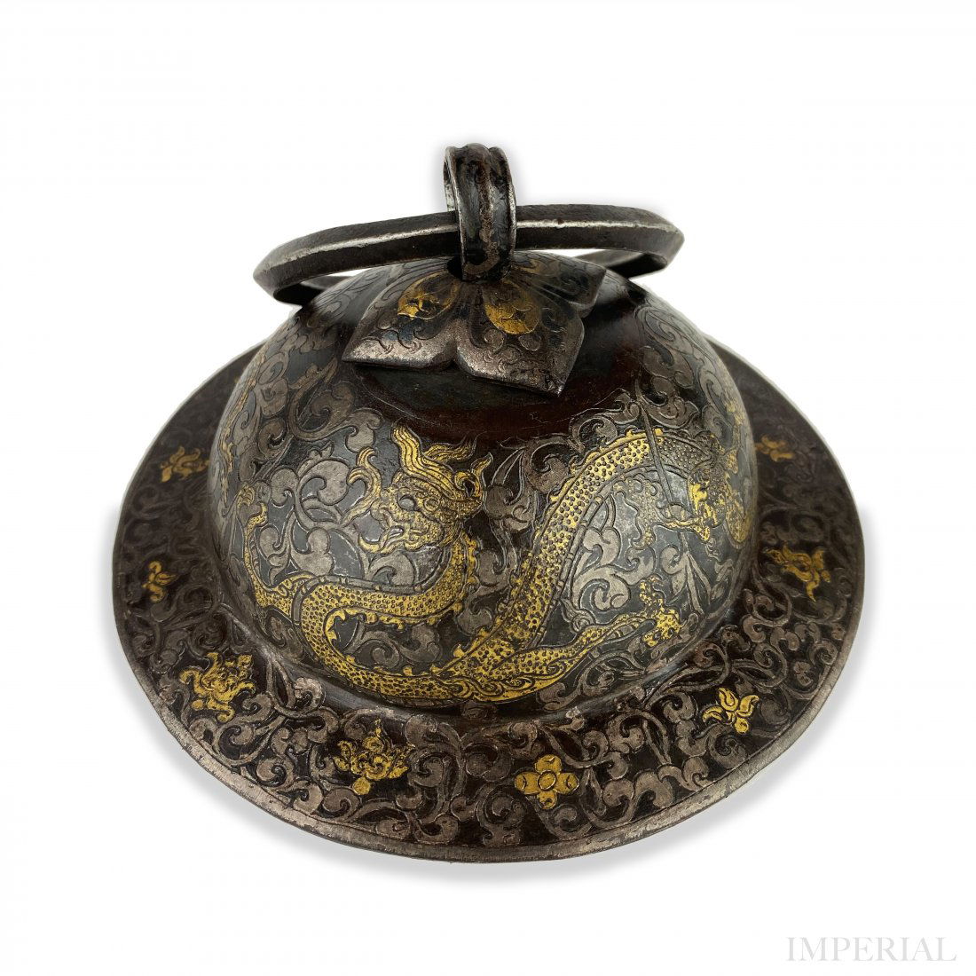 A GOLD INLAID DOOR HANDLE, TIBET, 18TH CENTURY (1 of 2)