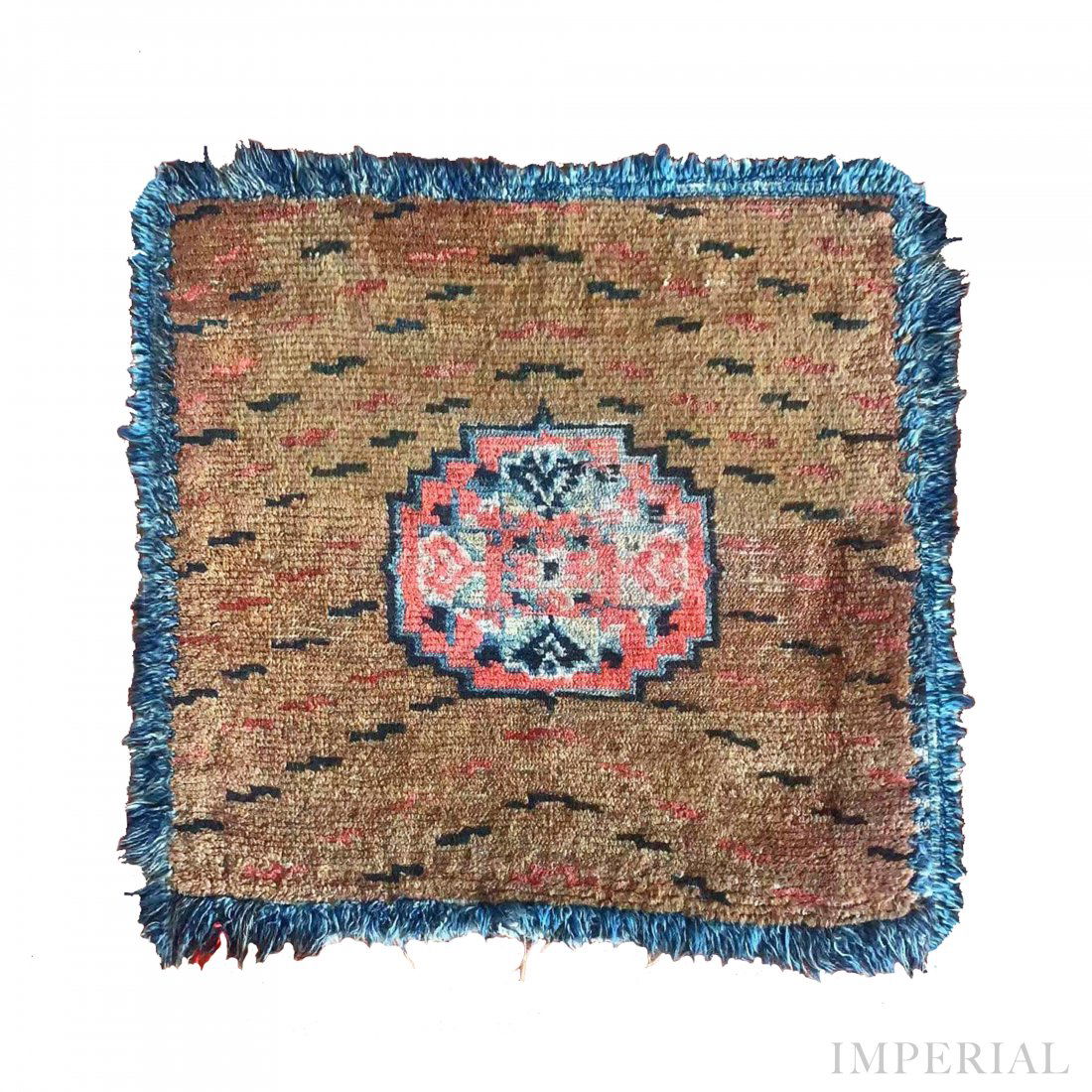 A TIGER MEDITATION RUG, TIBET, LATE 19TH CENTURY (1 of 2)