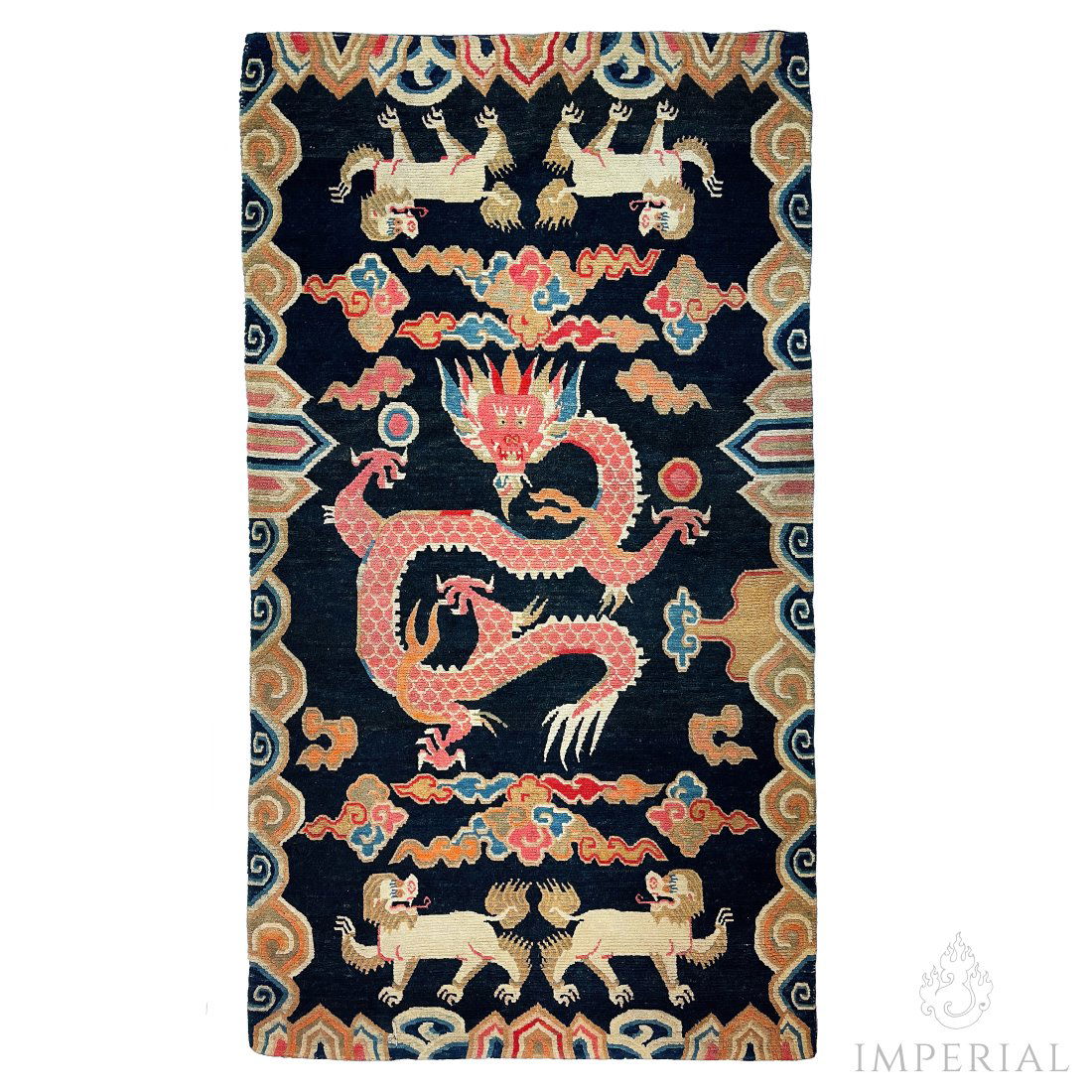 AN EXQUISITE "KHADEN" RUG, Tibet, 1910s. (1 of 4)