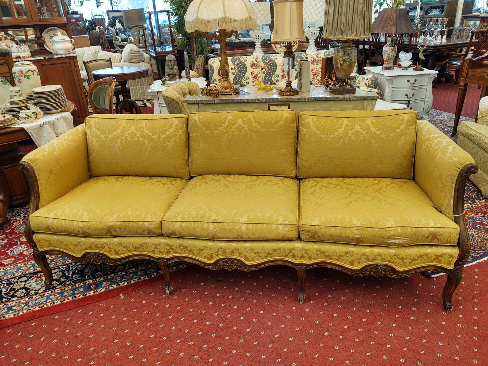 Classic Traditional Sofa/Yellow Floral Design (1 of 3)