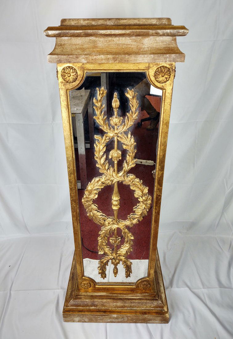 French Neoclassic Inspired Mirrored Pedestal (1 of 6)