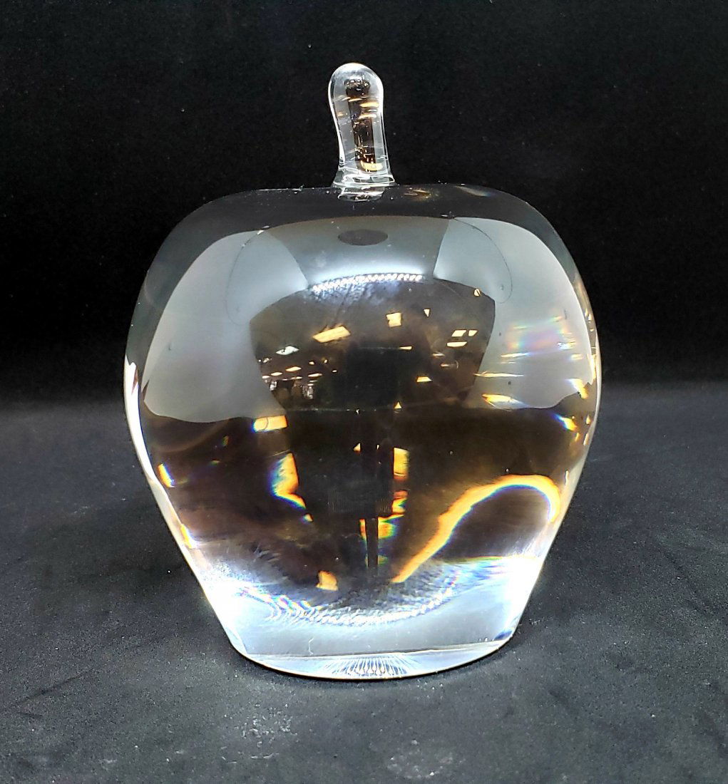 Vintage Kosta Crystal Apple Paperweight (1 of 2)