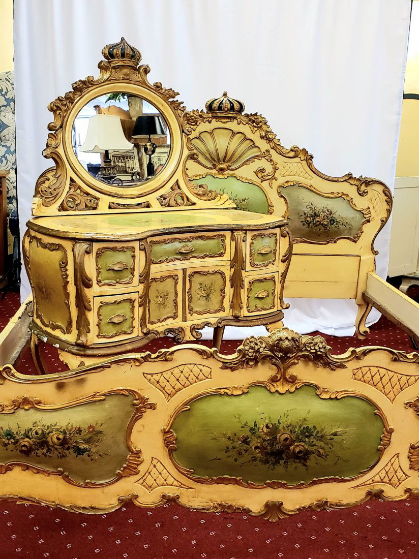 Antique Italian Venetian Two-Piece Bedroom Set (1 of 20)