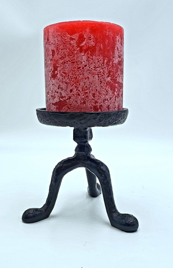 Hammered Wrought Iron Pillar Candle Holder (1 of 6)