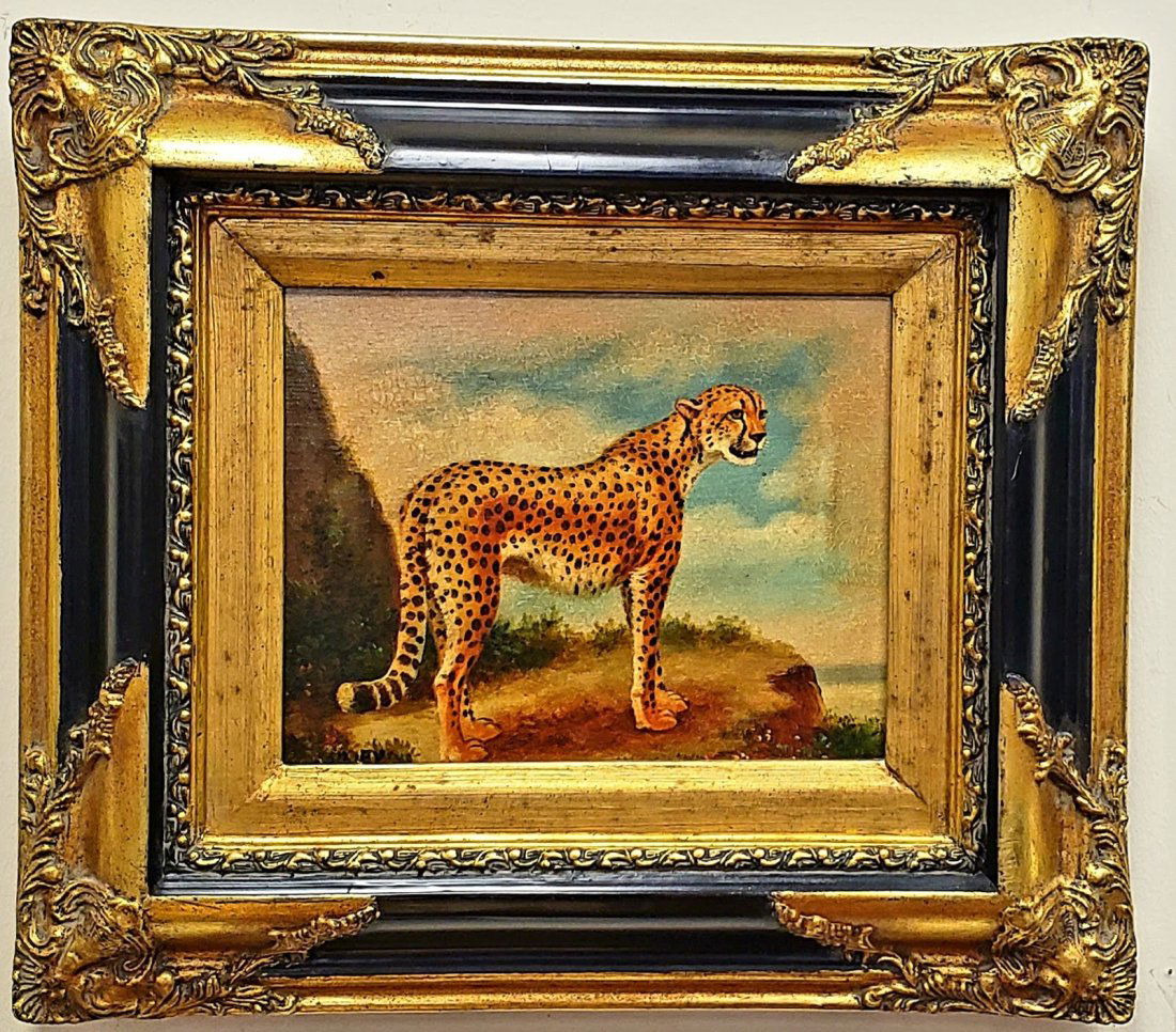 Overlooking Leopard Oil on Canvas w/ Crackled Finish (1 of 6)