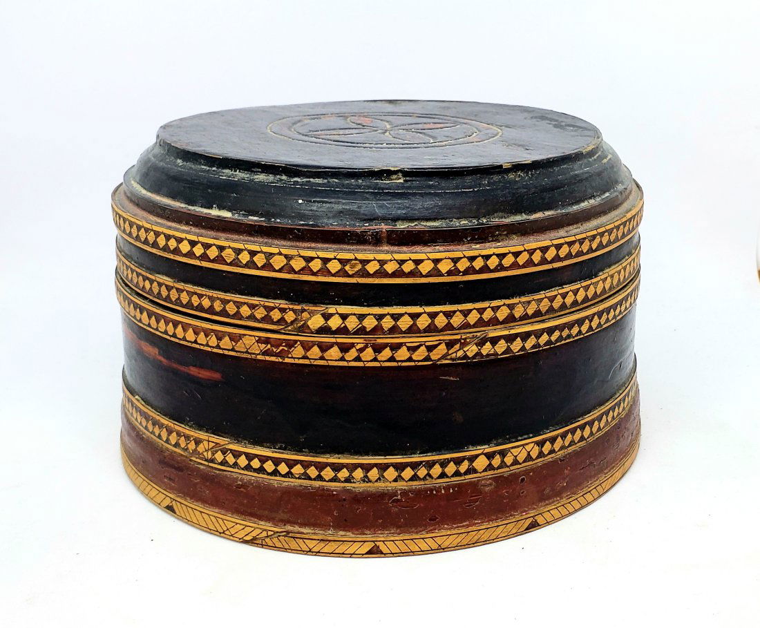 Decorative Small Round Indian Box (1 of 4)