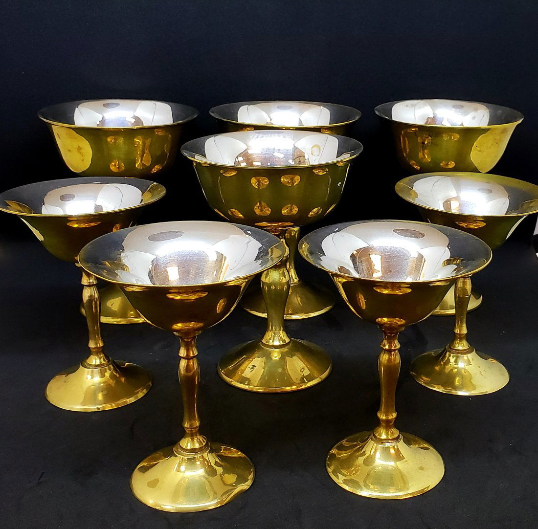 Set of 8 Brass Stemware (1 of 8)