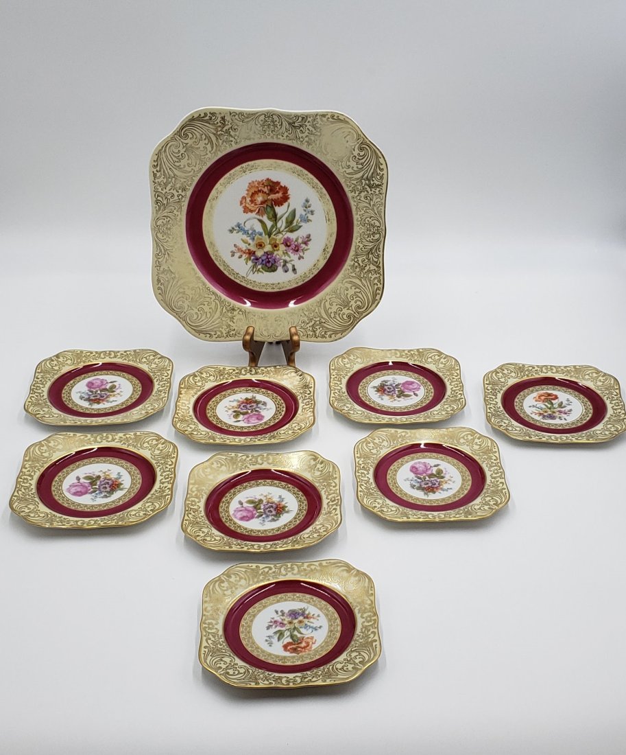 Vintage Bavaria Tirschenreuth Porcelain Plate Set (1 of 5)