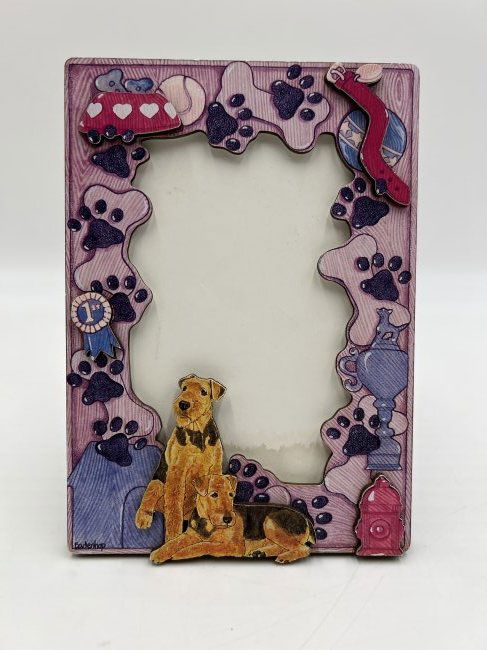 Wood Cut-out Airedale Terrier Picture Frame (1 of 3)