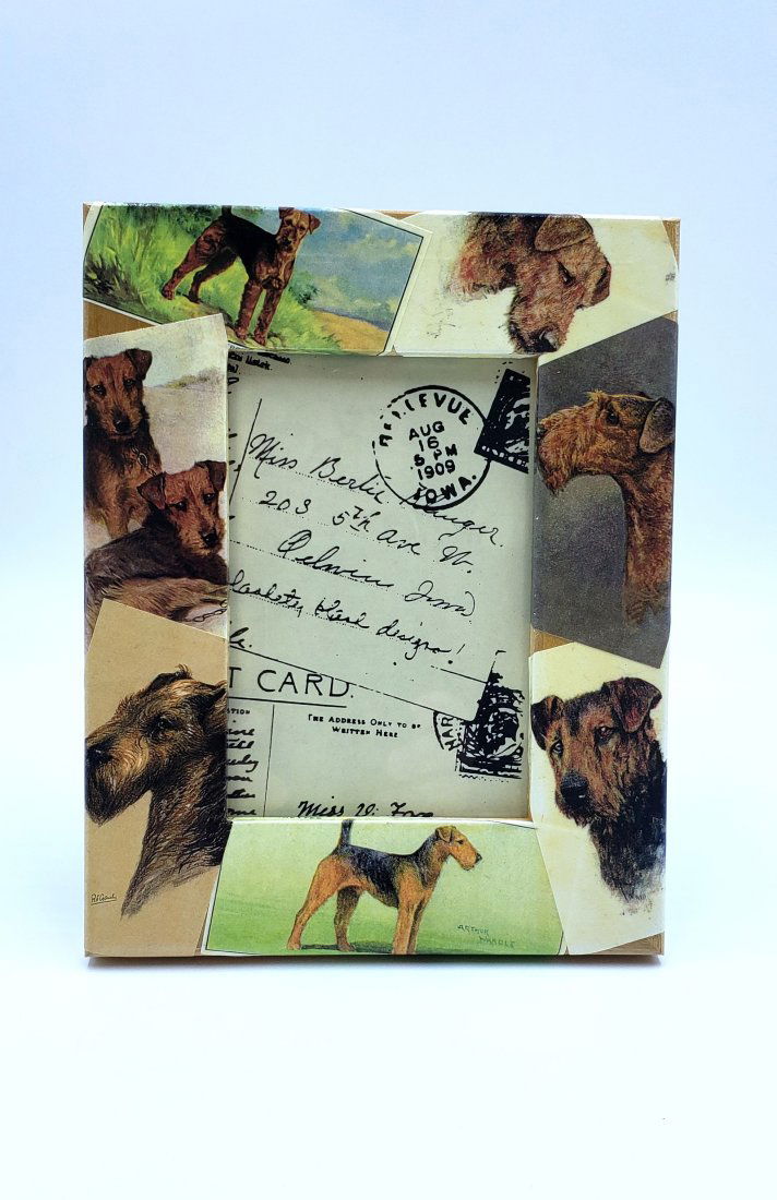 Airedale Terrier Decoupage Picture Frame (1 of 2)
