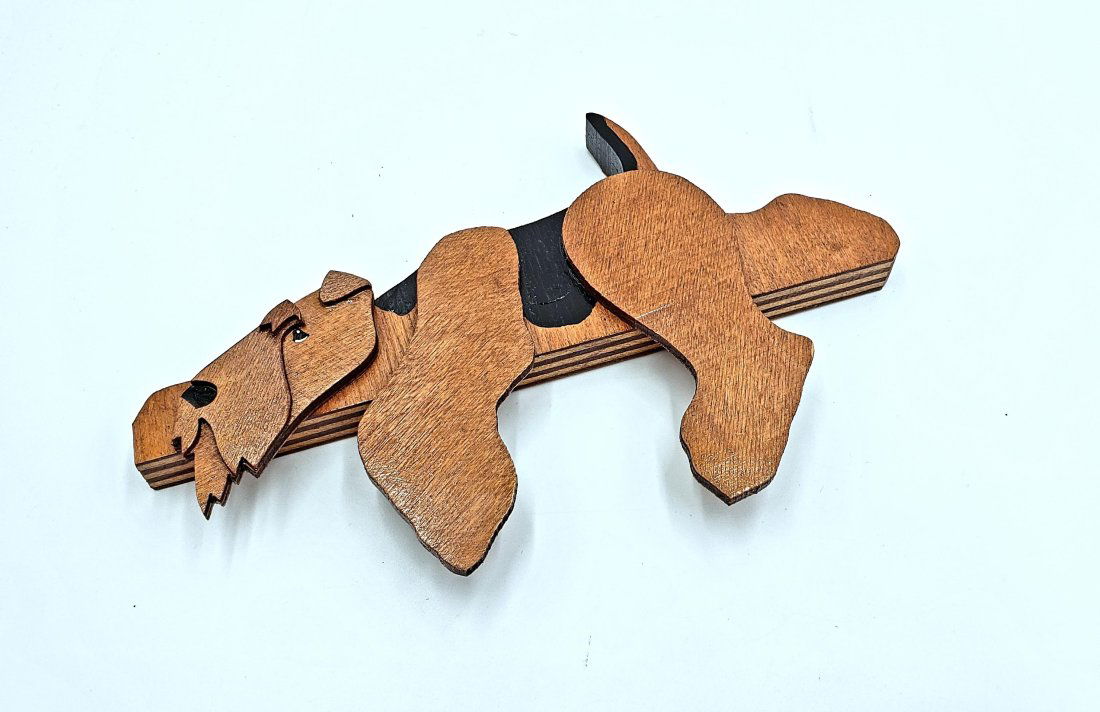 Airedale Terrier Decorative Hand-Painted Wooden Shelf Art (1 of 5)