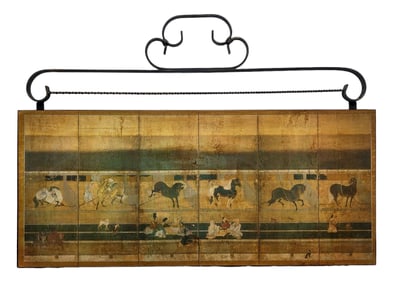 Wrought Iron Framed Chinoiserie Wall Art on Board by John Richard