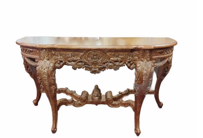 Rococo Demilune Console Table