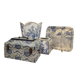4 Piece Set of Toile Bathroom Accessories