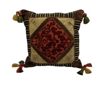 Exotic Decorative Pillow With Tassel Detail