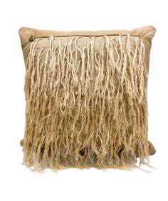 Decorative Faux Suede Pillow With Silk Fringe