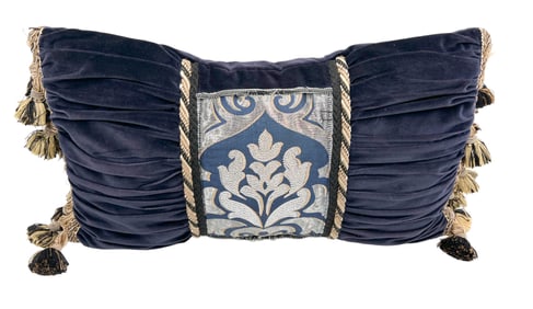 Vintage Custom Pillow in Blue Velvet