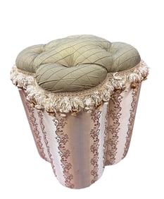 Custom Upholstered Scalloped Shape Stool