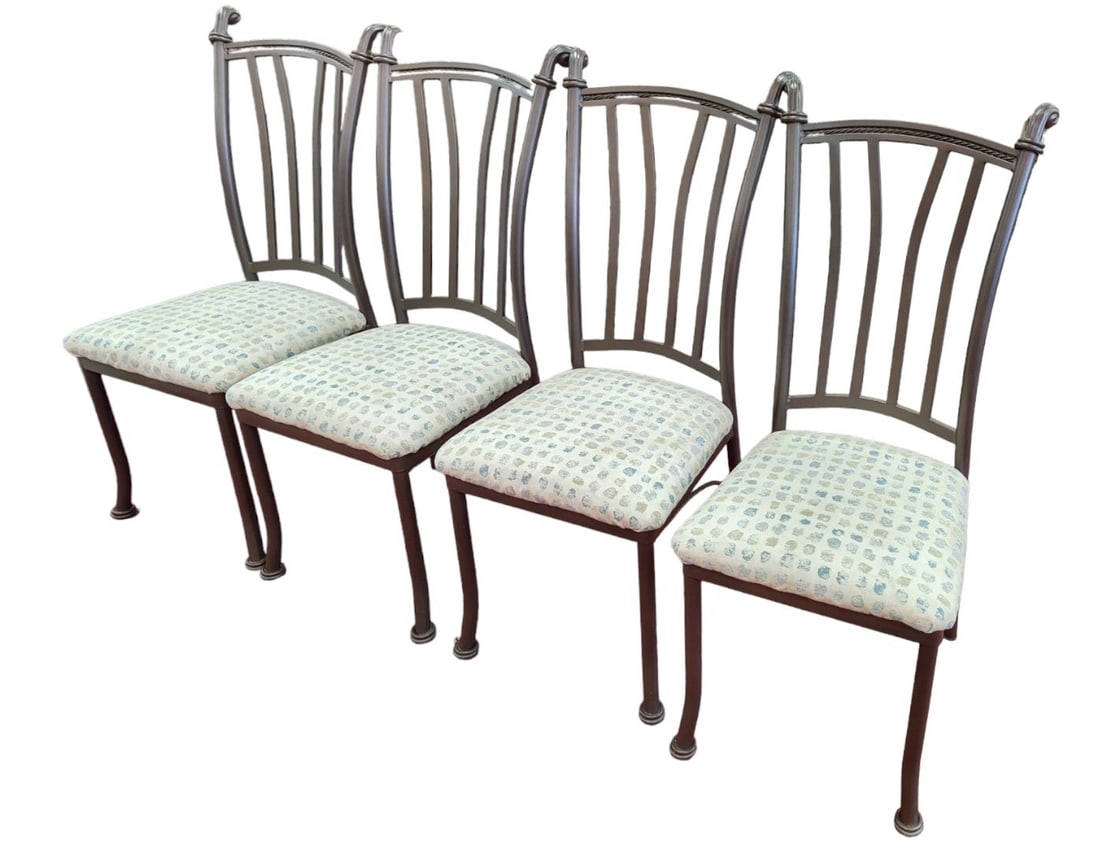Set of 4 Metal Dining Chairs (1 of 6)