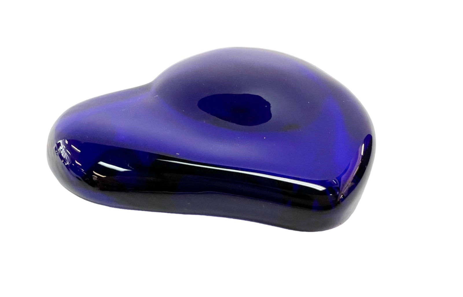 Cobalt Blue Glass Heart-Shaped Paperweight by Elsa Peretti for Tiffany & Co (1 of 5)