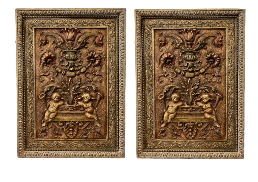 Pair of Baroque Style Relief Wall Panels (1 of 9)