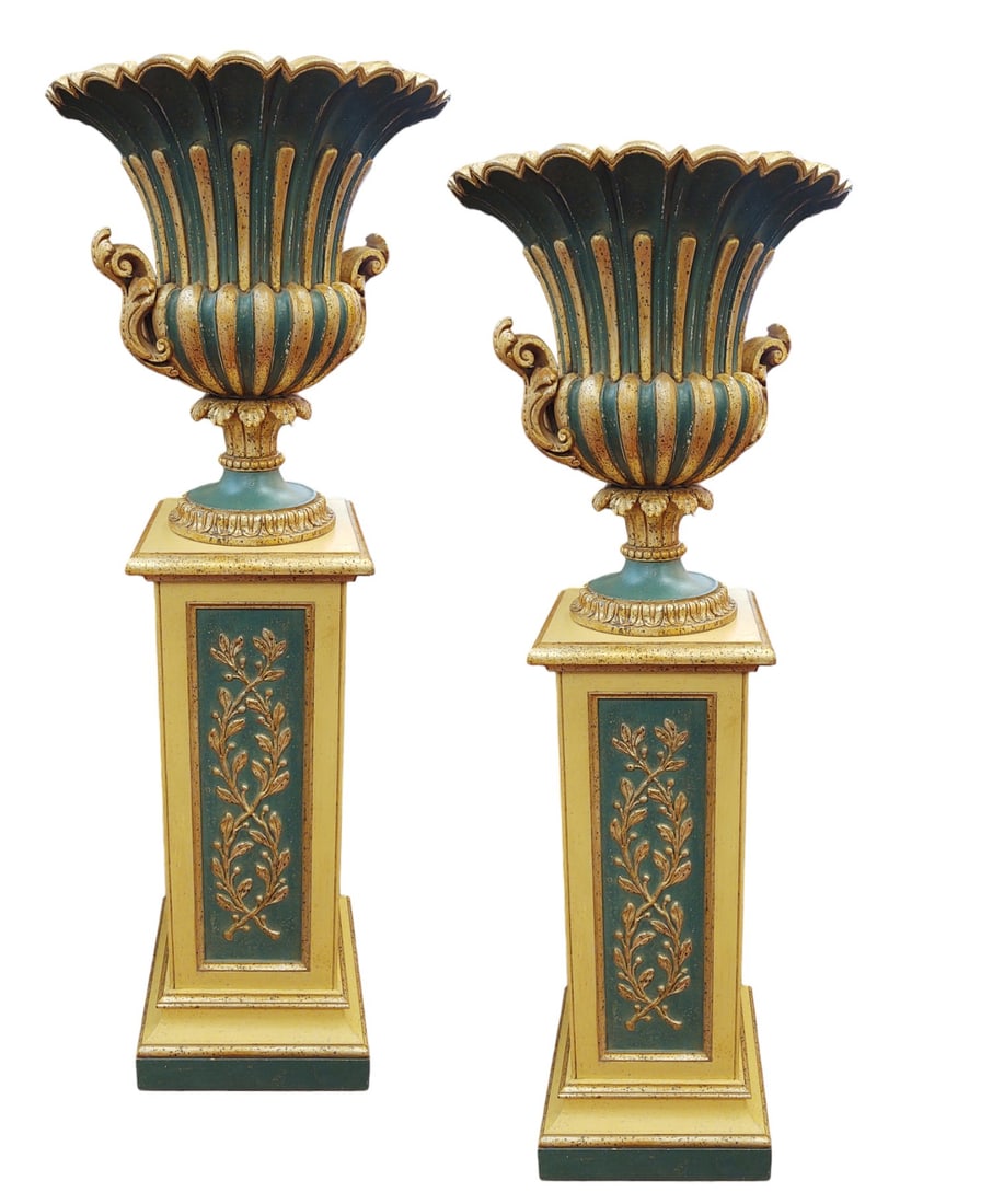 Pair of Neoclassical Pedestals With Urns (1 of 8)