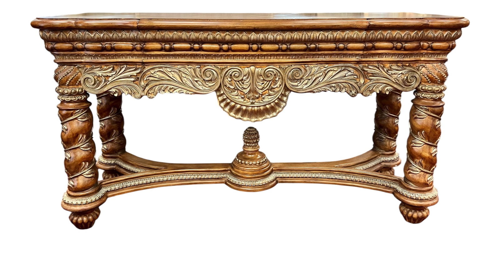 French Regence Large Scale Solid Wood Console Table (1 of 13)