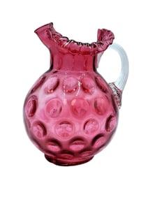 FENTON CRANBERRY GLASS PITCHER