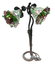 TIFFANY STYLE ART NOUVEAU TABLE LAMP (1 of 12)